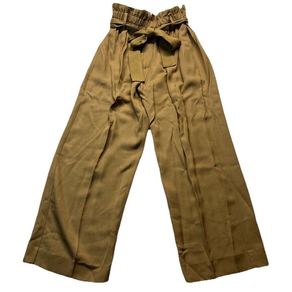 Point Sur J Crew Pants Womens 10 Tan Wide Leg Paper Bag, High Waisted Cropped - Picture 1 of 7